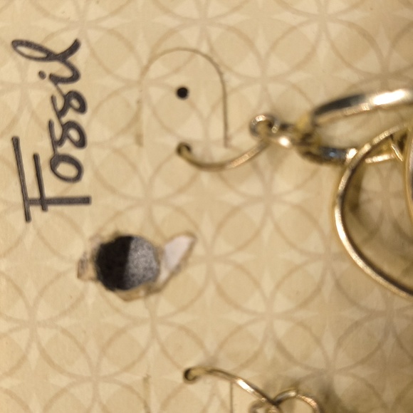 Fossil Brand Gold Triple Hoop Earrings-Brand New With Tag - Picture 3 of 5